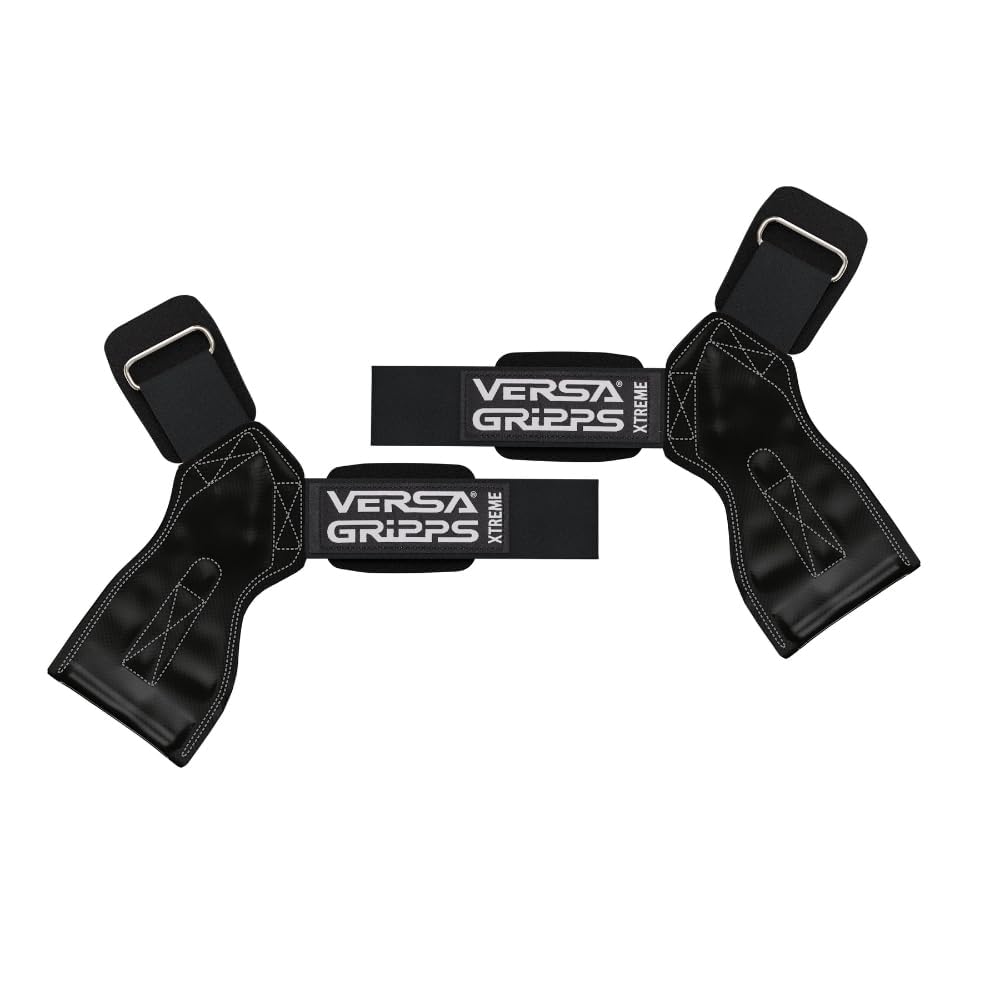 Versa Gripps Xtreme, Made in USA, Wrist Straps for Weightlifting Alternative, Best Training Accessory, XS, Onyx