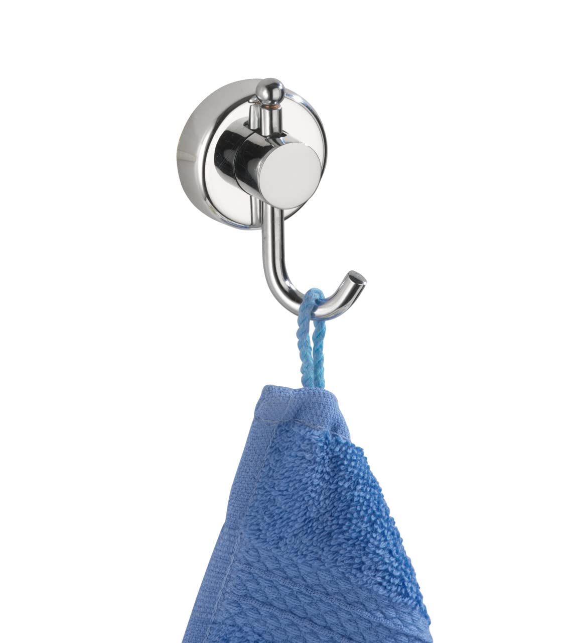 Wenko 17819100 PowerLoc wall hook Uno Sion fixing without drilling, Metal Steel, 4.2 x 7.4 x 4.5 cm, Chrome