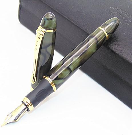 hktandl Jinhao X450 Fountain Pen Smoothly Signature Calligraphy Business Pens (Silver black Color)