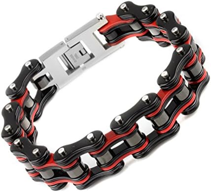 Men's Chain Bracelet 316L Stainless Steel Curb Link 15mm Width, Silver Color