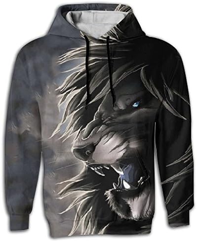 GDUTB17 Lion Mens Printed Sweaters With Pockets Sweatshirts Hoodies