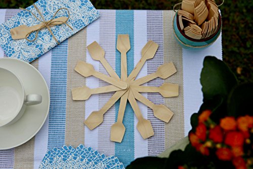 Mini Wooden Spoons 3.7 inches set 200pc Eco Friendly Biodegredable Compostable ideal for Sugar Scrubs Gelato Ice Cream Desserts - Go GREEN! - Thumbnail 2