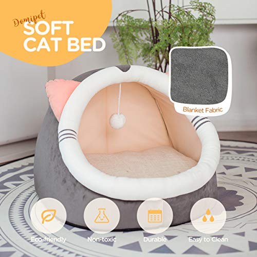 Domipet Cat and Small Dog Bed with 5inch Thick Inner for Indoor Anti