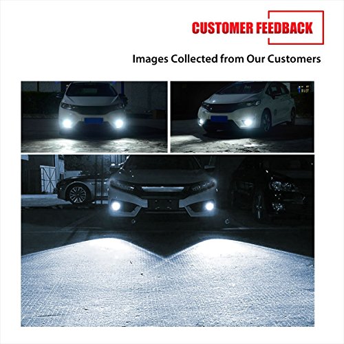 LASFIT H10/9140/9145 LED Fog Light Bulbs Kits-Flip COB Chips-60W 7600LM 6000K (Pack of 2)