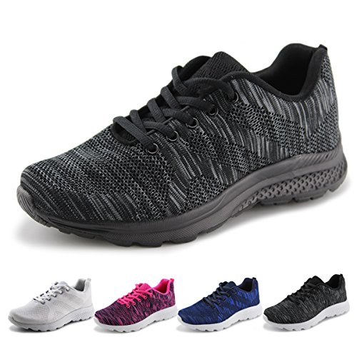 Jabasic Women's Breathable Knit Sports Running Shoes Casual Walking Sneaker