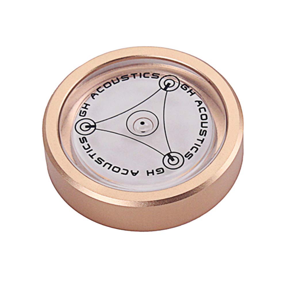 DollaTek Alloy LP Disc Stabilizer Turntable Balanced Bubble Spirit Level for Phonograp Vinyl Record Vibration Accessories - Gold