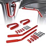Xprite Front & Rear Red Hand Mount Solid Steel Grab Handle Bar for 2007-2018 Jeep Wrangler JK (One Pair)