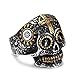 AUMRET Halloween Skull Stainless Steel Simulated Silver/Gold Gothic Cross Titanium Steel Ring (10)