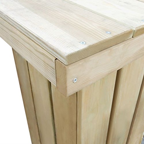 mewmewcat 5-TLG. Gartenbar Barset für den Garten Kiefernholz Imprägniert Tischmaße: 75 x 75 x 110 cm Hockermaße: 40 x 30… – Bild 6