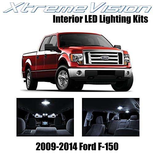 XtremeVision Ford F-150 2009-2014 (12 Pieces) Pure White Premium Interior LED Kit Package + Installation Tool