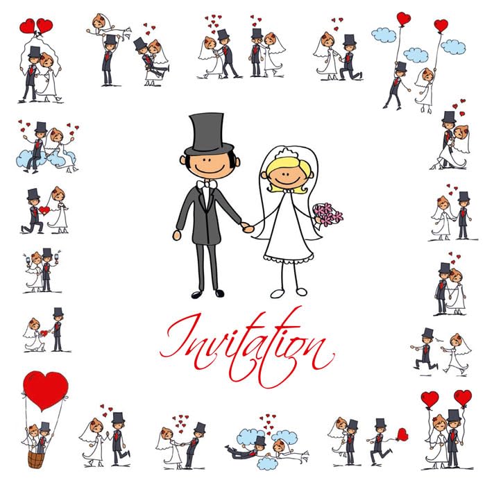 Edition Colibri Funny Wedding Invitations Cards Folding Cards in French, each consisting of 10 pieces of wedding invitations + 10 matching envelopes