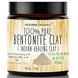 Molivera Organics Bentonite Clay for Detoxifying and Rejuvenating Skin and Hair, 16 oz.