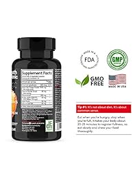 Cápsulas de vinagre 100% natural con Probiotics, Chromium y Fibers. Appetite Suppressant, Detox...