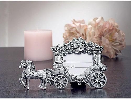 2 x 3 Pewter Finish Place Card Frame Wedding Coach - 12 Pieces
