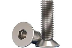 PrecisionFix 10Pcs Titanium Hexagon Hex Socket Head Flat Countersunk Allen Bolt Screw M2-M6(15mm,M5 (10Pcs))