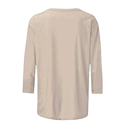 Womens 3/4 Length Sleeve Tops Solid Color Dressy