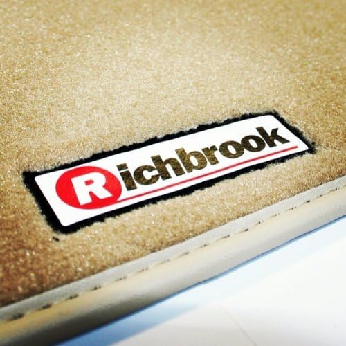 Mercedes E Class (W211) 2003-2009 Genuine Richbrook Luxurious Beige 980g Velour Carpet Car Floor Mats with Beige Leather Trim