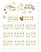 Bachelorettesy Wedding Temporary Tattoos 6 Sheets Bride Bachelorette Stickers 100+ Metallic Gold Tattoos for Bridal Party, Bachelorette Trip, Bridal Shower Party Decorations, Party Favors (Jenna)