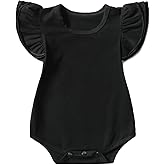 Y·J Back home Baby Girl Ruffle Sleeve Onesies Quality Cotton Clothes