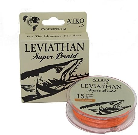Atko Leviathan Super Braid Fishing Line (Fuego Orange, 15lb/125yd)