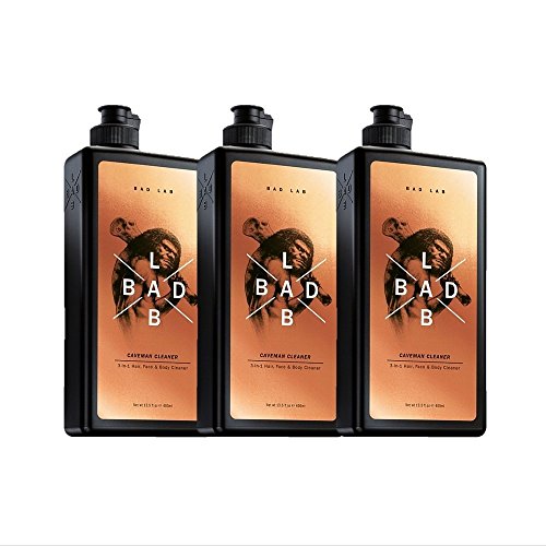 Bad Lab Gift Set Caveman 3 in 1, Body Wash, Shampoo For Men -All Hair & Skin Types, All-in-One, Multi Purpose Body & Face Gel, Premium Moisturizing Hair & Sensitive Skin, Pack of 3 (Best Shower Gel For Body Odour)