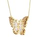 Crystaluxe Butterfly Pendant Necklace with Swarovski Crystals in 18K Gold-Plated Sterling Silver 18