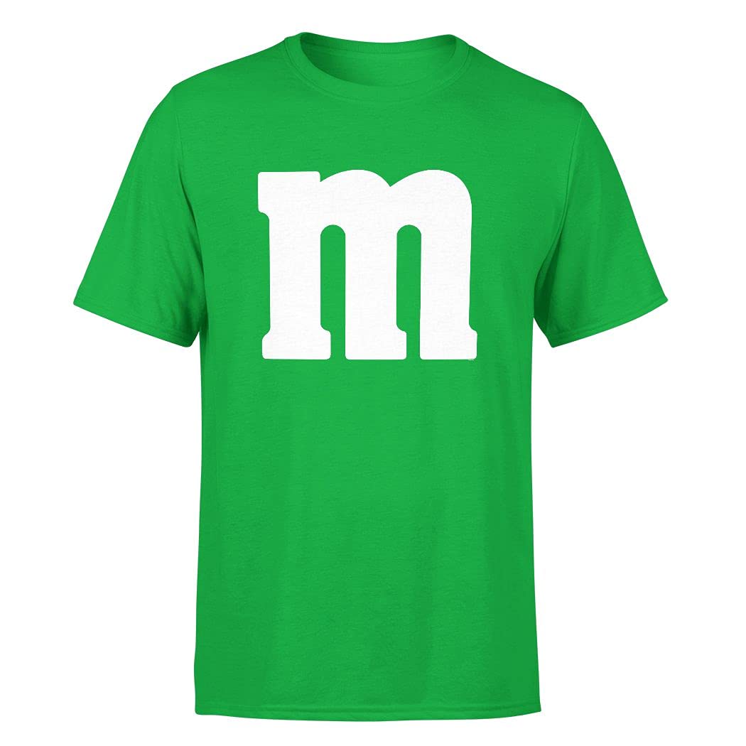 View 1 of ***COLOR PURPLE / FITS LIKE KIDS**** Letter M Halloween Costumes T-Shirt | Funny Cool Graphic Tee Idea | for Men Purple S