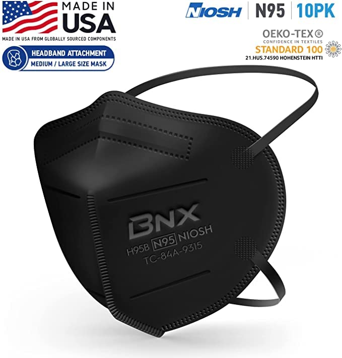 AccuMed BNX N95 Mask Black MADE IN USA Particulate Respirator