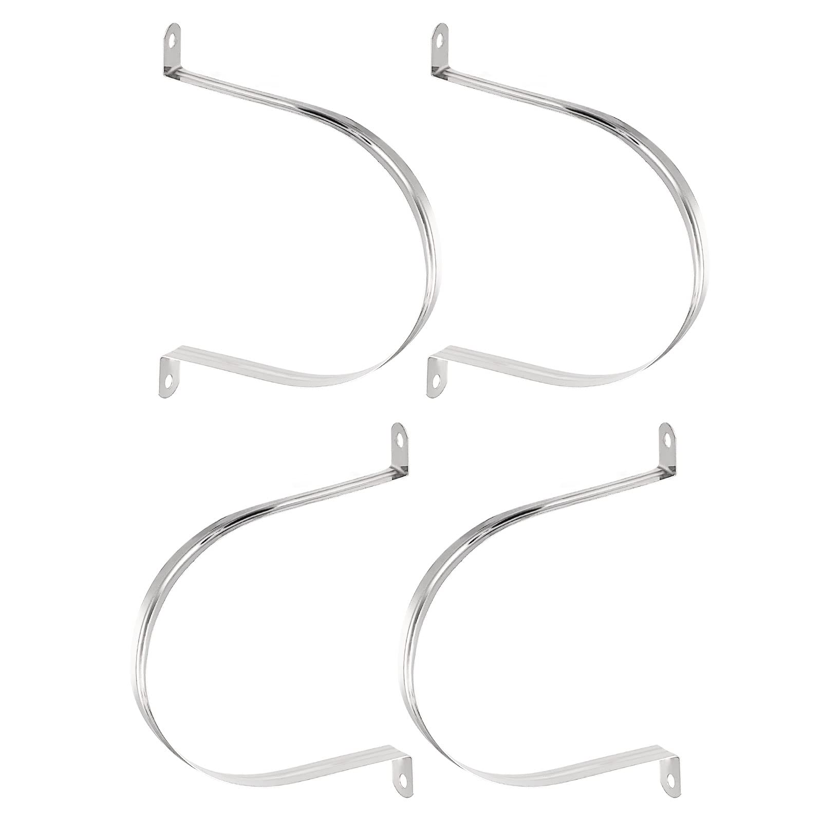 DTGN 18mm(W) Two Hole Strap - 4Pack - Good for Industrial 120mm Dia Pipe Fixing - 201 Stainless Steel Rigid Pipe Strap Clamp - Silver Tone
