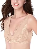 Intimate Portal Women Anabel Wire Free Comfort Bra w Pockets Non-Wired Beige 38C