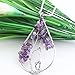 Zuo Bao Handmade Wire Wrapped Quartz Chips Tree Teardrop Pendant Necklace with Giraffe/Healing Jewelry Gift for Family (Amethyst Earring)