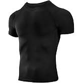 Niksa Men's Compression Shirts, Short Sleeve Athletic Compression Tops Dry Workout T Shirt, Rash Guard Base Layer Undershirt