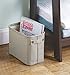 mDesign Soft Cotton Fabric Closet Storage Organizer Bin Basket Storage Organizer for Bathroom - Attached Handles - Use on Vanity, Cabinet, Shelf, Countertop, Tall, 2 Pack - Light Gray