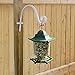 Gray Bunny Outdoor Plant Hanger Hook, 15” Hand Forged Curved Iron Wall Hooks for Bird Feeders, Lanterns, Wind Chimes, Patio Decor - White