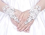 Dresstells® Exquisite Fingerless Rhinestone Pearls Bridal Gloves Prom Gloves