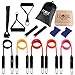 ICODE Sports Resistance Band Set with 5 Bands,Door Anchor, Handles, Ankle Strap, and Wrist Support Perfect for Fitness Gym Exercise Training (12 Pieces Set)