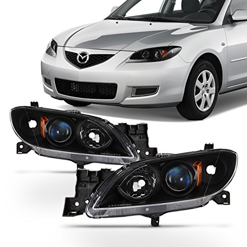 Left+Right Side of Black 2004 2005 2006 2007 2008 2009 Mazda 3 Sedan
