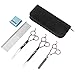 Vastar Pet Dog Grooming Curved Scissor, Durable Stainless Steel Set Provided with Pouch and Steel Grooming Comb with Cleaning Cloth