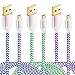 Micro USB Cable, Eversame 3-Pack 10Ft/3M Nylon Braided USB 2.0 A Male to Micro B Sync and Charging Cables with Gold-Plated Connectors For Samsung Galaxy S6 Edge/Tab4, HTC, LG(Blue Green Purple)
