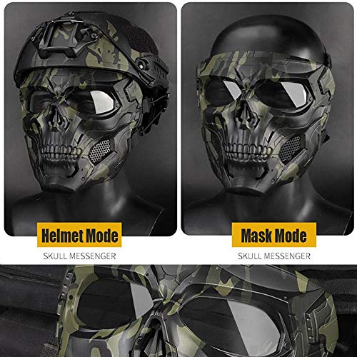 MOGOI Airsoft Skull Mask, Full Face Protective Masks for Airsoft Paintball Outdoor Cs War Game BB Gun Halloween Skeleton Masks Party Cosplay Mask Movie Props, E - Thumbnail 3