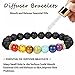 FIBO STEEL Chakra Bracelet 3 Pcs Chakra Beads Bracelet for Men Women Lava Rock Stone Energy Healing Bracelet Elastic