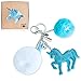 Pom Keychain. Give the Gift of Good Luck. Furball Keychain with Rhinestone, Teal Blue Unicorn.