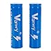 Vamery 2Pcs 18650 3.7V-4.2V 5000MAH Li-ion Rechargeable Efficient Battery Blue