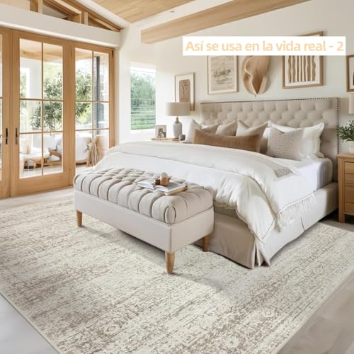 KONITILL Alfombra Lavable, Dormitorio o Oficina – Alfombra Grande Ultra Suave de Lana Falsa (Versión más Grande (160cmx200cm))