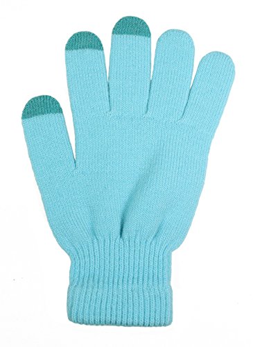 LL- Winter Touch Screen Gloves for Smartphone Texting Knit Magic Gloves One Size (Aqua Blue)