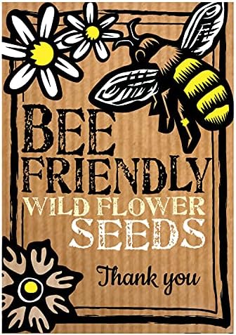 Bee Thank You Wildflower Seeds - Great Gardener Gift. Eco-Friendly. Beautiful, Colourful Native British Wildflowers. UK Grown. RHS Plants for Pollinators Mix.