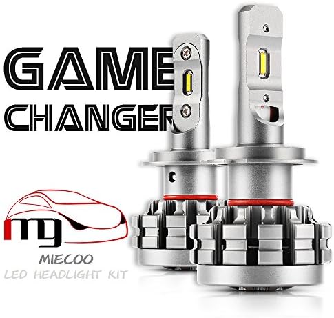 MIECOO H7 LED headlight Bulbs All-in-one conversion kit Hi/Lo beam 60W 7200LM 6000K Cool White CSP Chips -3Yr Warranty