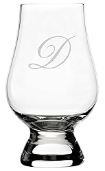 Bix Script Etched Monogram Crystal Whisky Glass