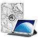 Fintie Rotating iPad Air (3rd Generation) 10.5 Inch 2019 / iPad Pro 10.5 Inch 2017 with Built-in Pencil Holder, 360 Degree Rotating Stand, Auto Sleep/Wake, Marble