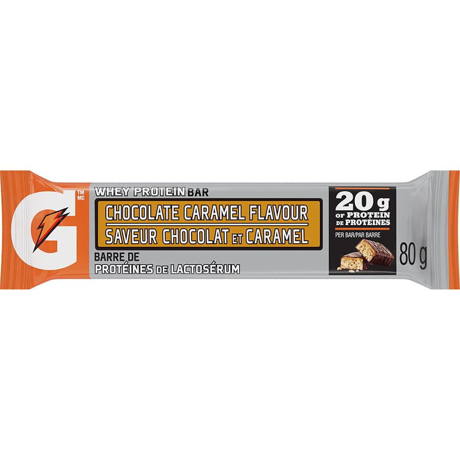 Gatorade Whey Protein Bars - Chocolate Caramel Flavour, 12 Bars, 960 g
